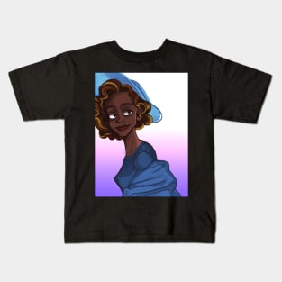 Lady and girl character design chill Kids T-Shirt